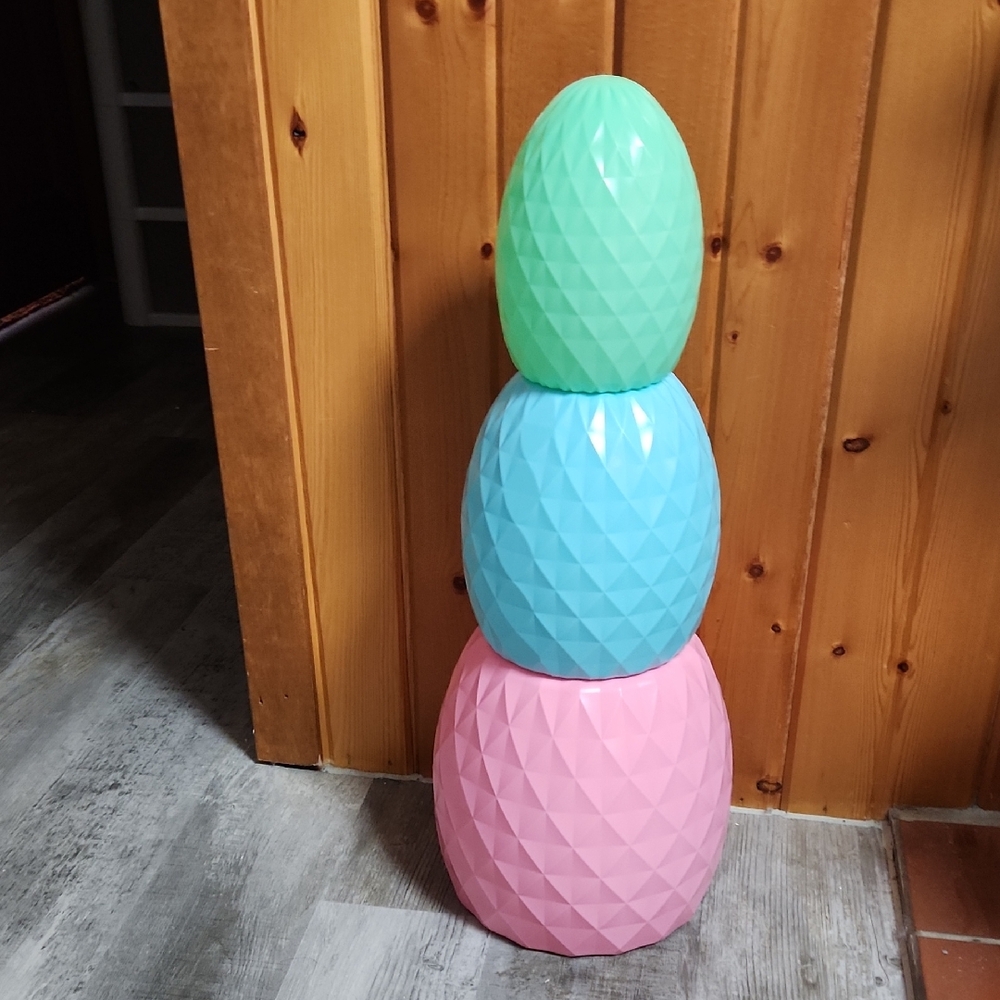 BNIP 24" stacked Colorful Easter Egg Decor